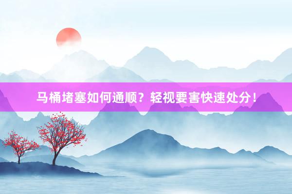 马桶堵塞如何通顺？轻视要害快速处分！